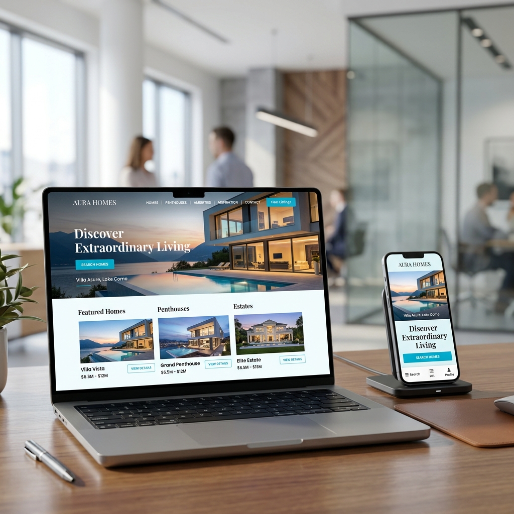 Luxury Real Estate Website Mockup